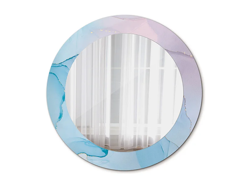 Miroir rond décoratif - Style marbre - 60 cm