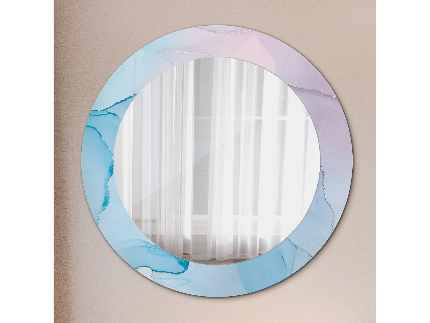 Dekorativer runder Spiegel – Marmor-Stil – 60 cm