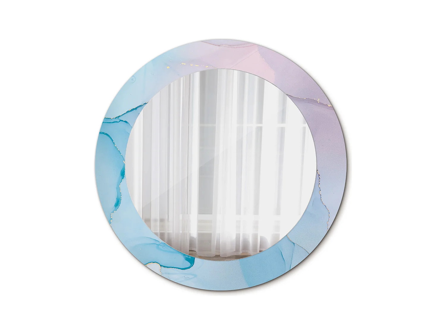 Miroir rond décoratif - Style marbre - 60 cm