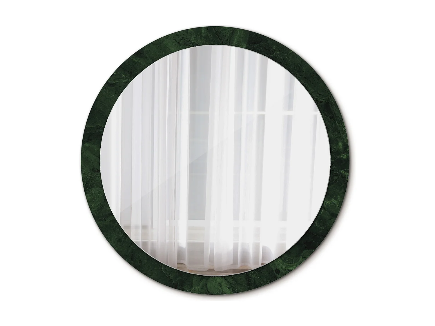 Runder dekorativer Spiegel - Grüner Marmor - 100 cm