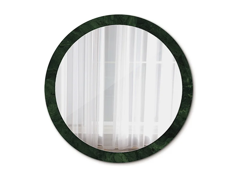 Runder dekorativer Spiegel - Grüner Marmor - 100 cm