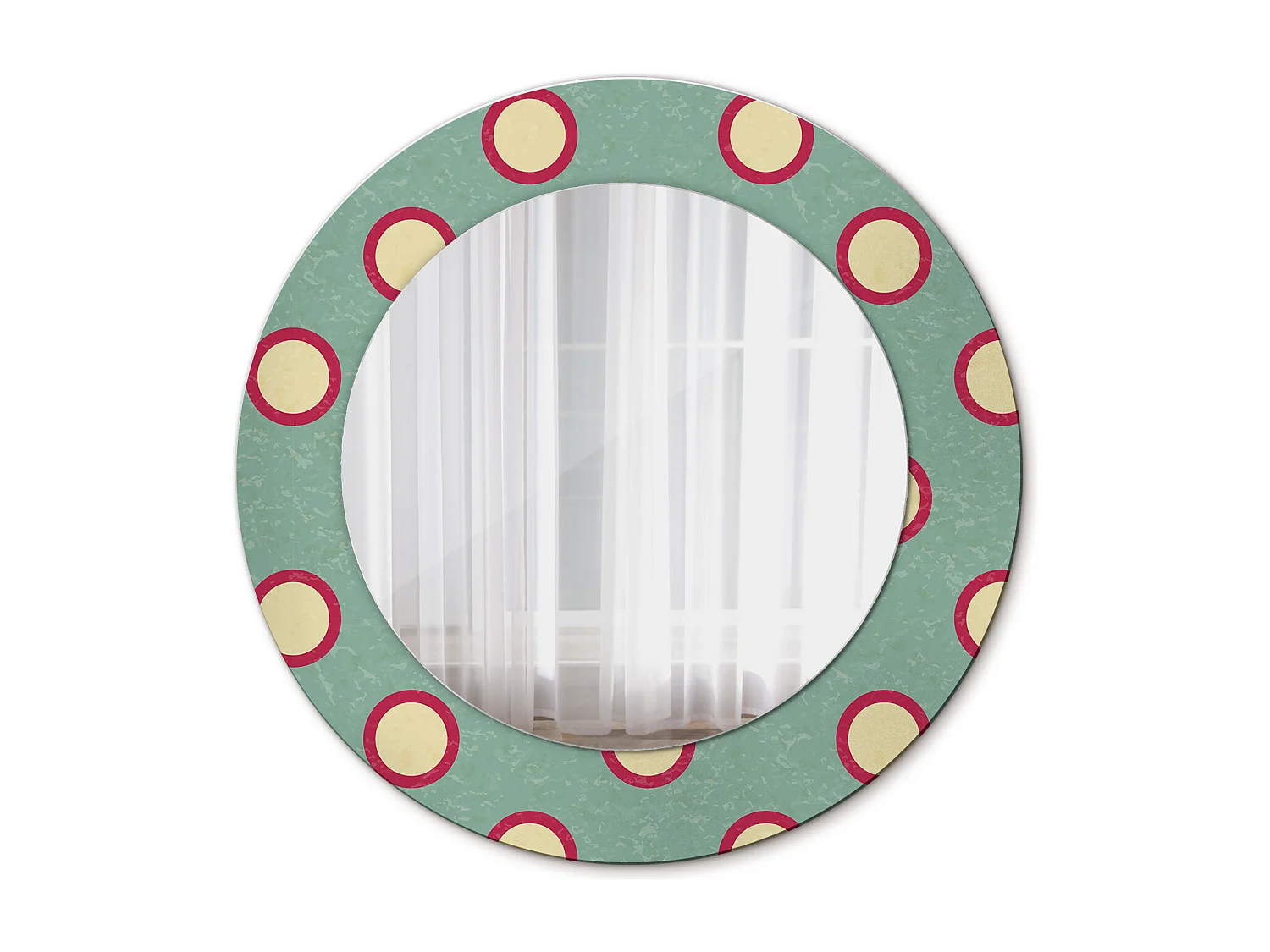 Miroir rond décoratif - Cercles points - 50 cm
