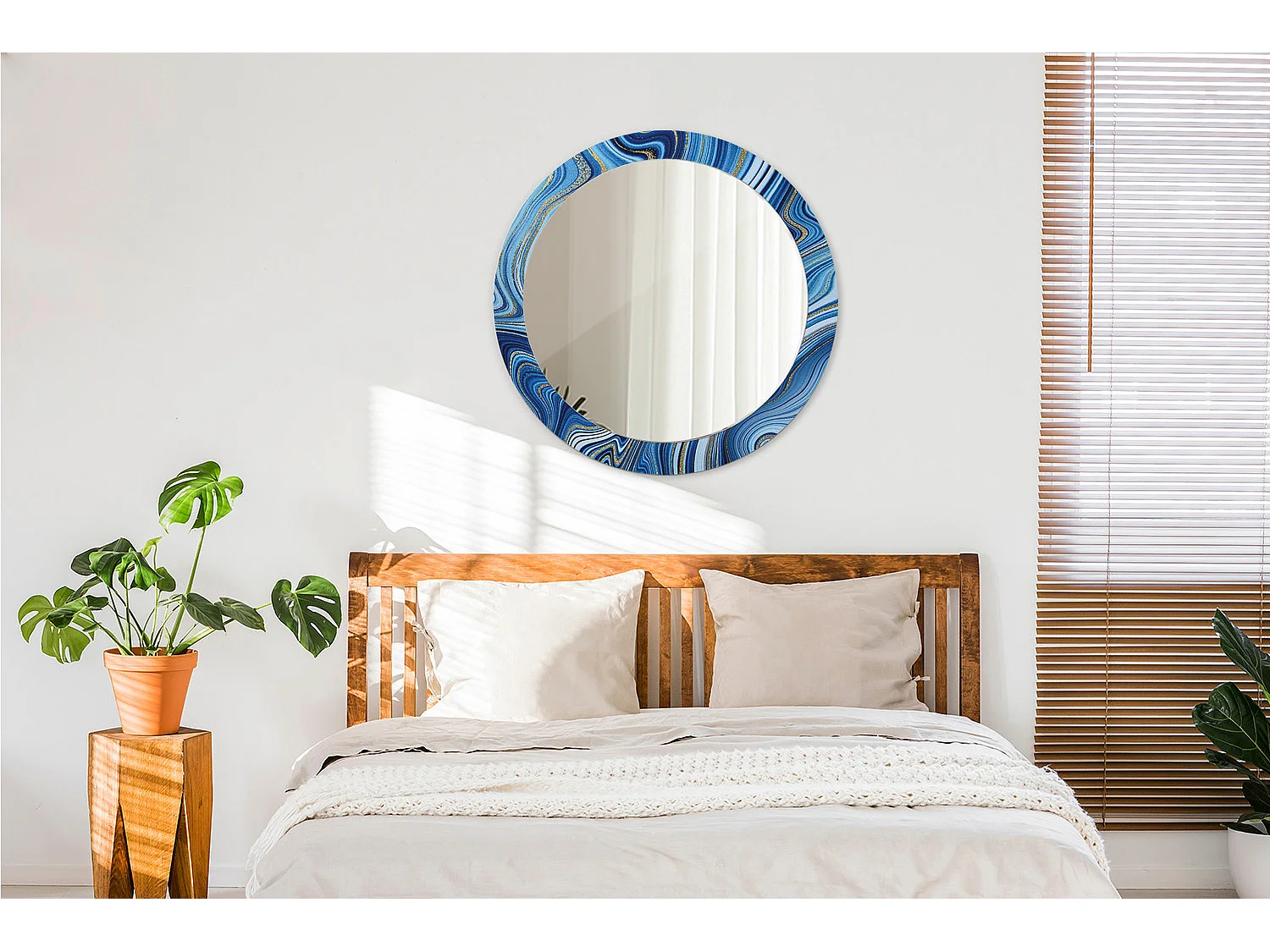 Runder dekorativer Spiegel - Marble River - 80 cm