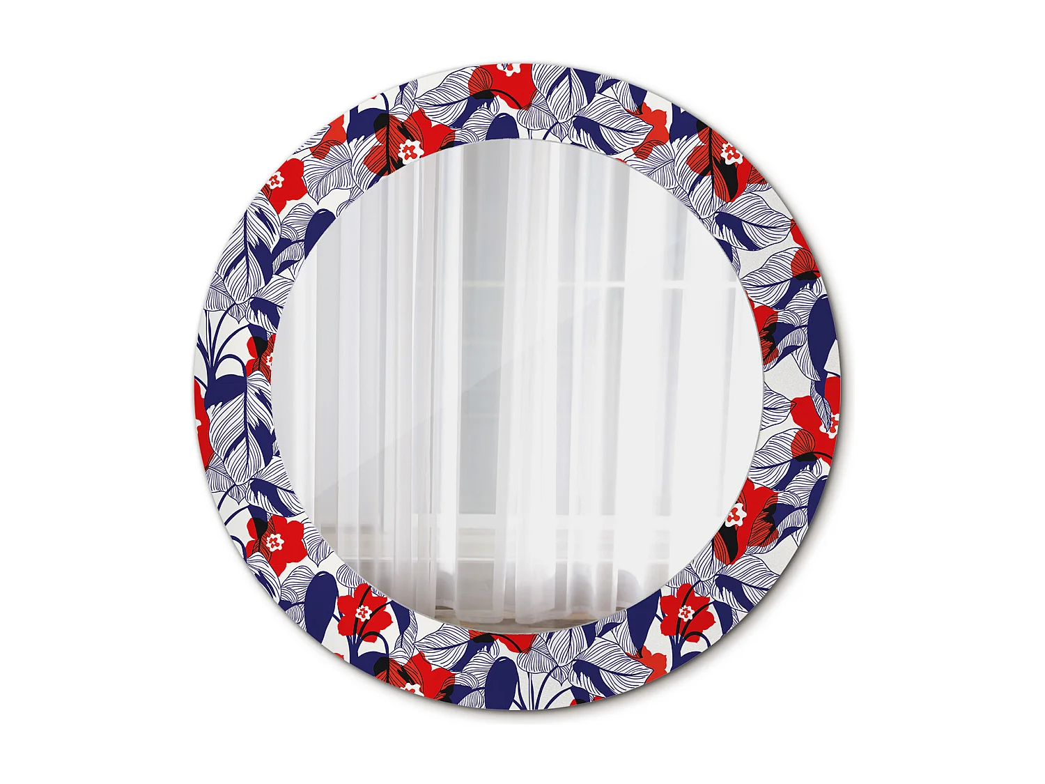 Runder dekorativer Spiegel - Philodendren - 60 cm