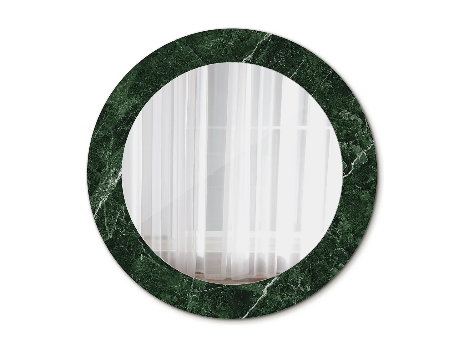 Ronde decoratieve spiegel - Groen Marmer - 60 cm