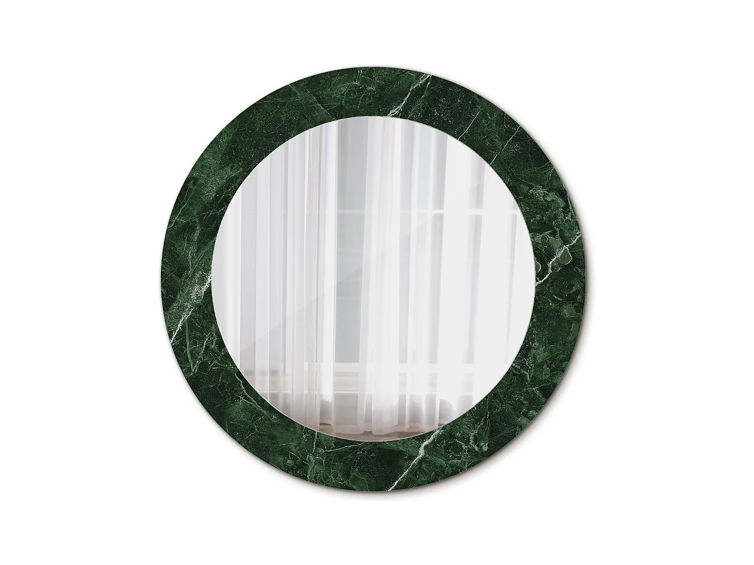 Miroir rond décoratif - Marbre vert - 70 cm
