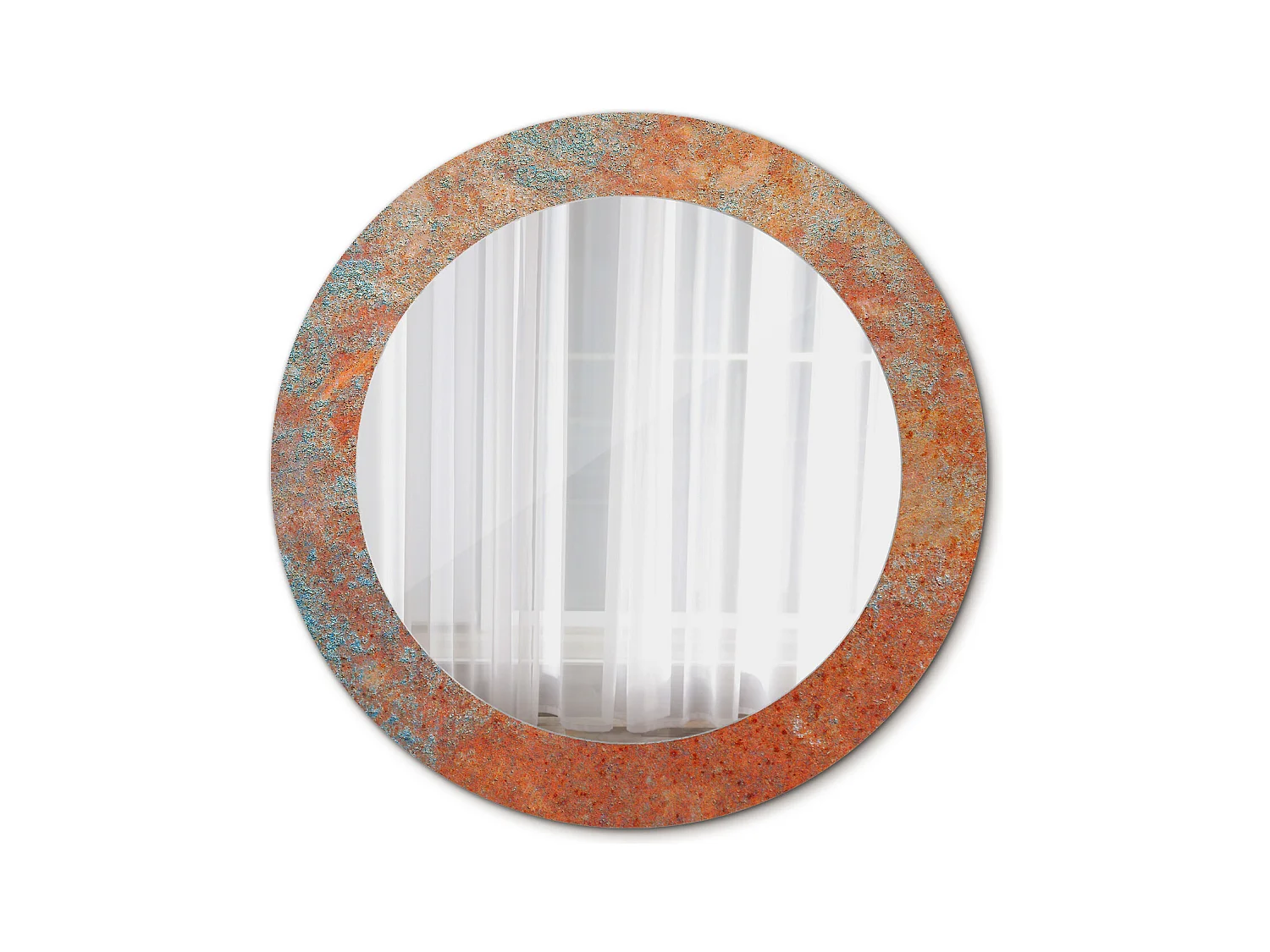 Specchio rotondo decorativo - Metallo ruggine - 60 cm