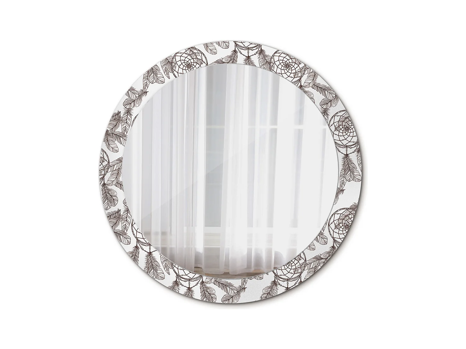Decoratieve ronde spiegel - dromenvanger - 80 cm