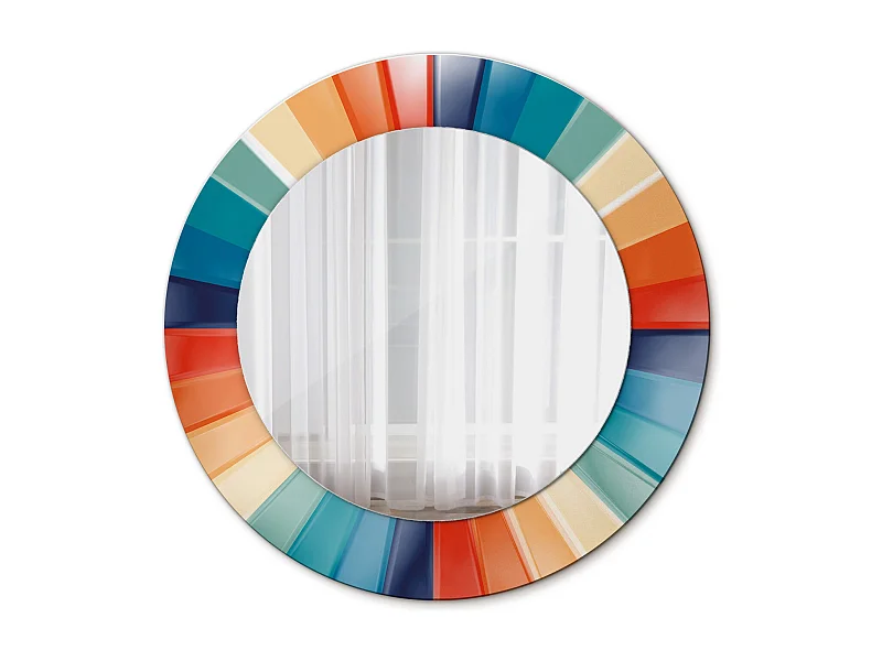 Runder dekorativer Spiegel – Bunte Ray-Fliesen – 50 cm