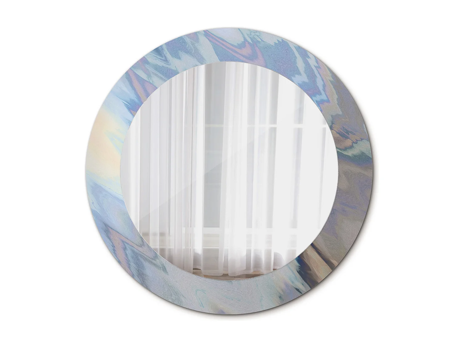Decoratieve ronde spiegel - Abstracte golven - 60 cm