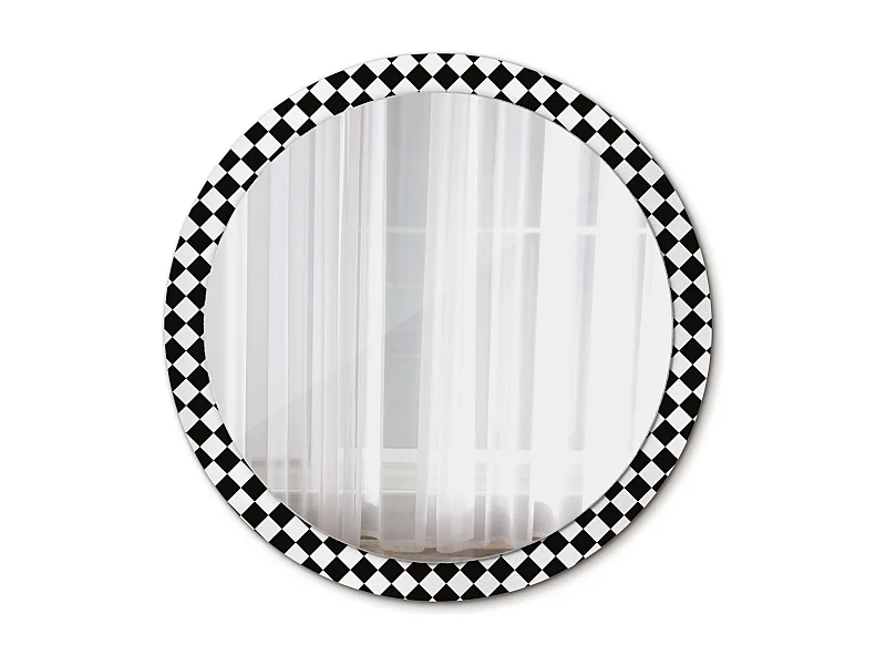 Miroir rond décoratif - Bureau d'échecs - 100 cm