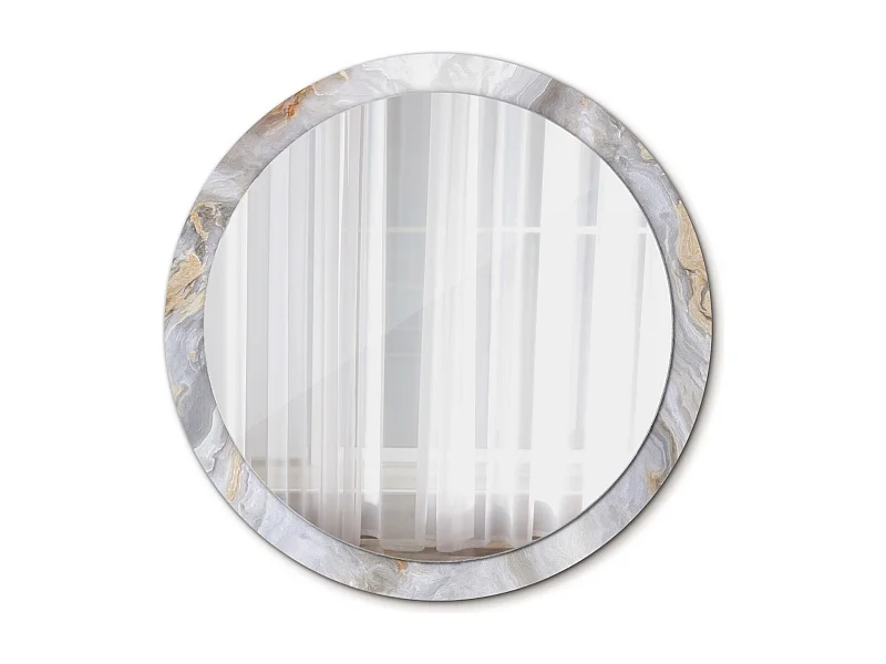 Runder dekorativer Spiegel - Abstrakter Marmor - 100 cm
