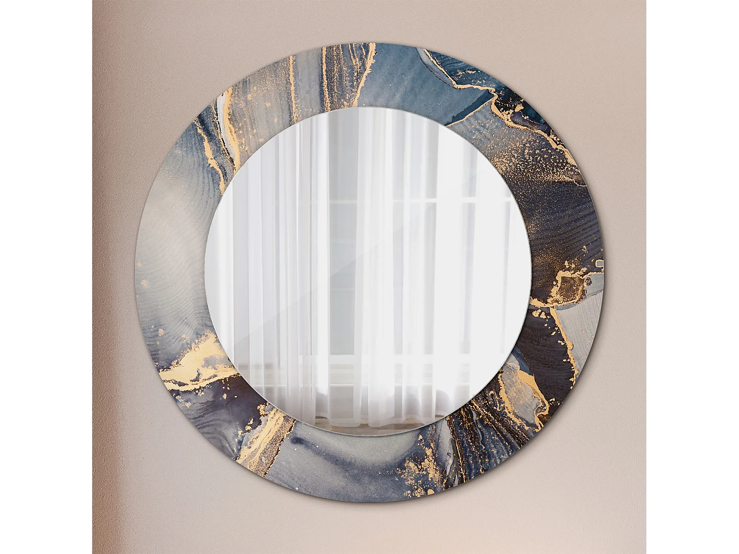 Dekorativer runder Spiegel - Abstrakte Gemälde - 50 cm