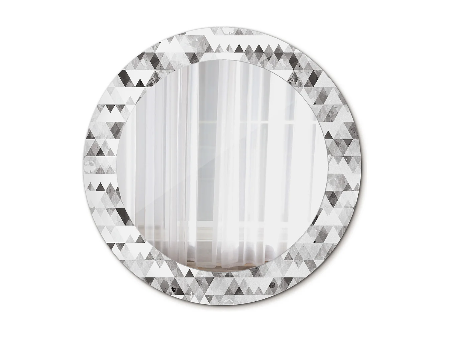 Runder dekorativer Spiegel - Dreiecke - 60 cm
