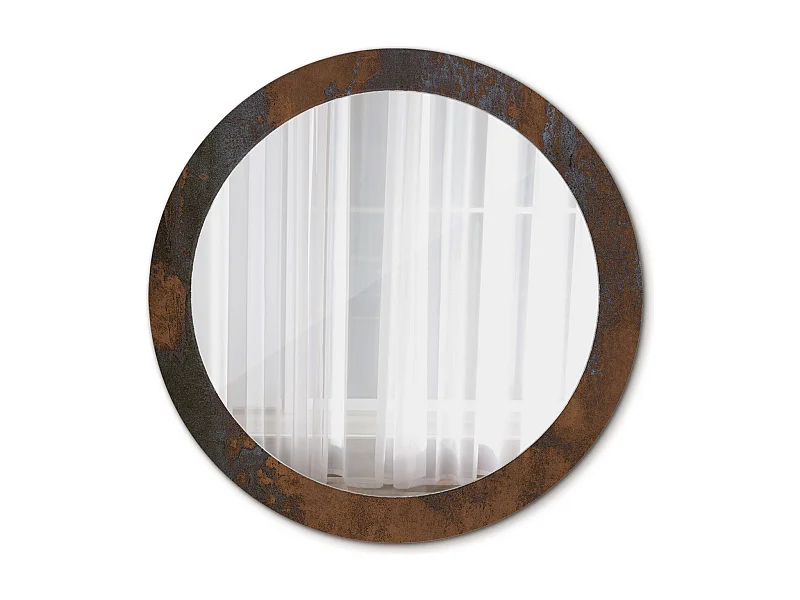 Runder dekorativer Spiegel – Rustikales Metall – 80 cm