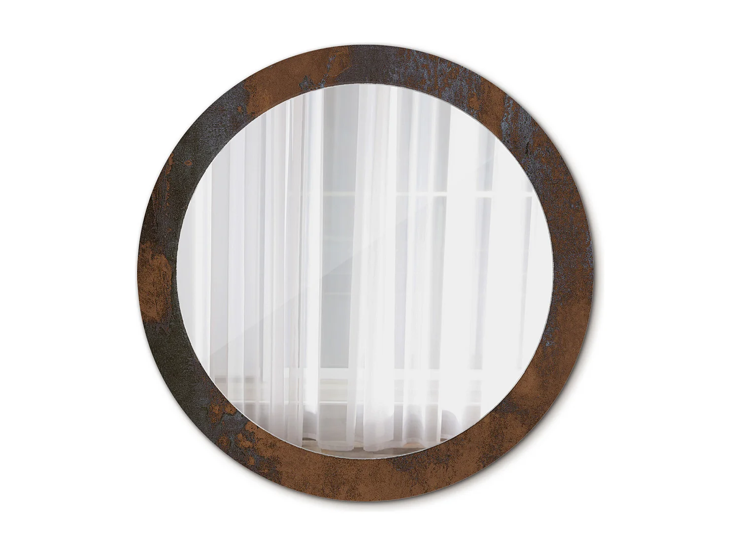 Runder dekorativer Spiegel – Rustikales Metall – 80 cm