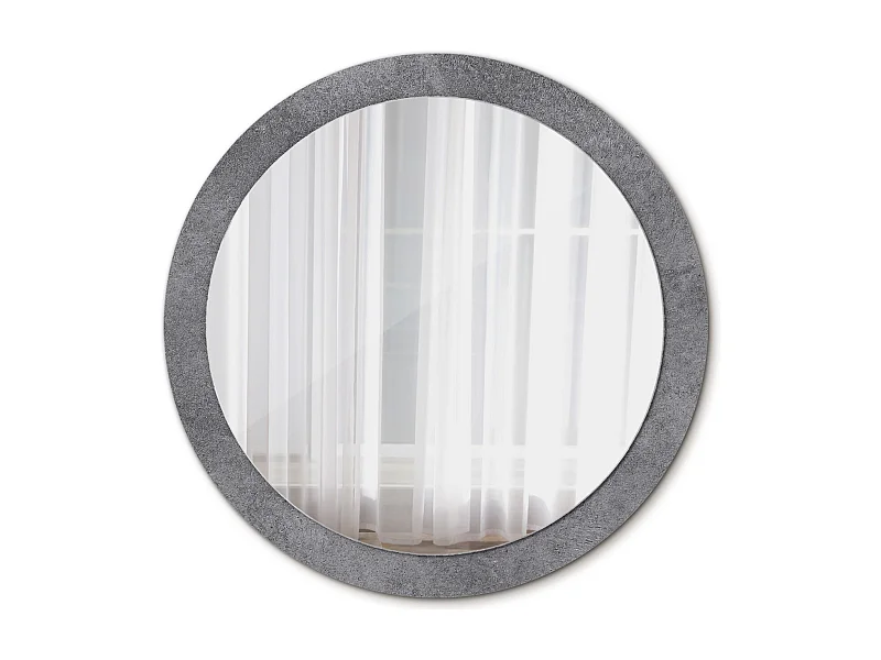 Miroir rond décoratif - Texture béton - 90 cm