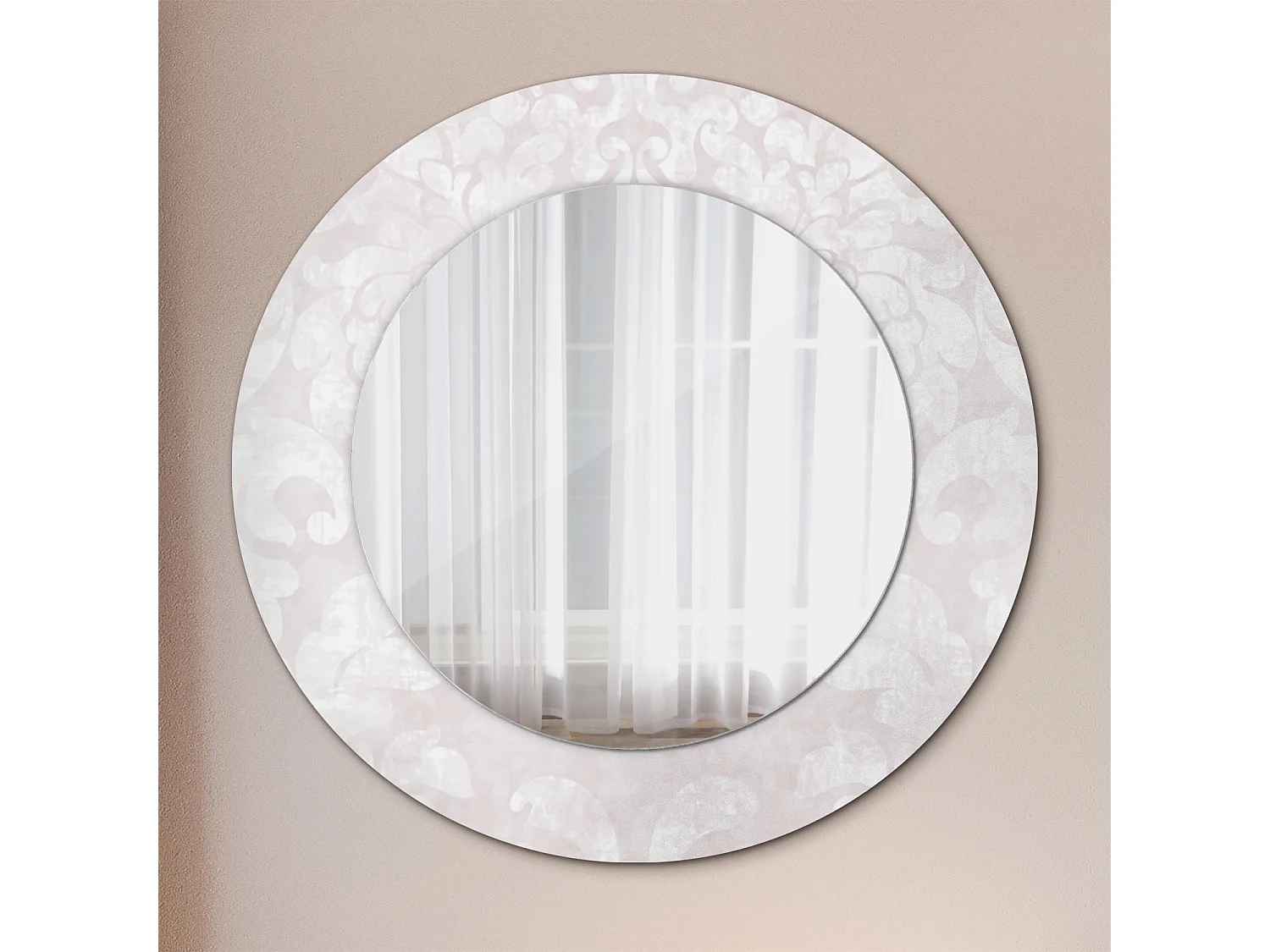 Miroir rond décoratif - Texture rococo - 50 cm