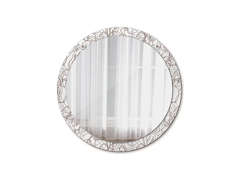 Ronde decoratieve spiegel - lineaire oppervlakken - 100 cm