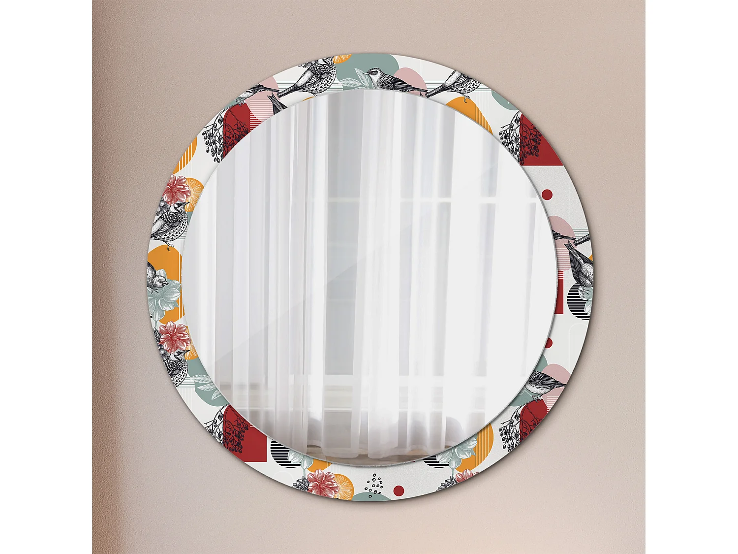 Runder dekorativer Spiegel - Vintage Patki - 90 cm