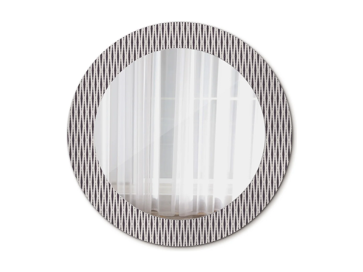 Dekorativer runder Spiegel - Geometrisches Tupfenmotiv - 60 cm