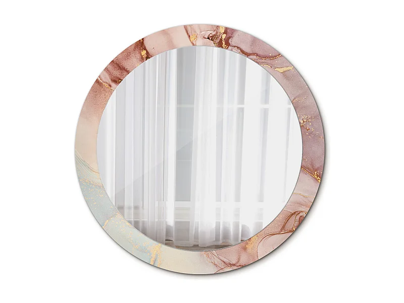 Miroir rond décoratif - Liquide abstrait - 80 cm