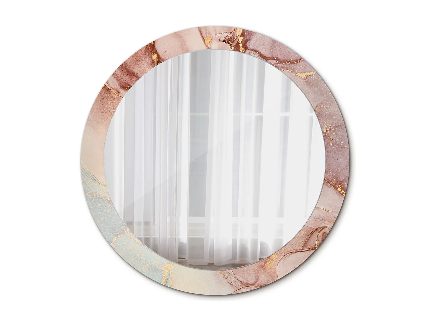 Miroir rond décoratif - Liquide abstrait - 80 cm