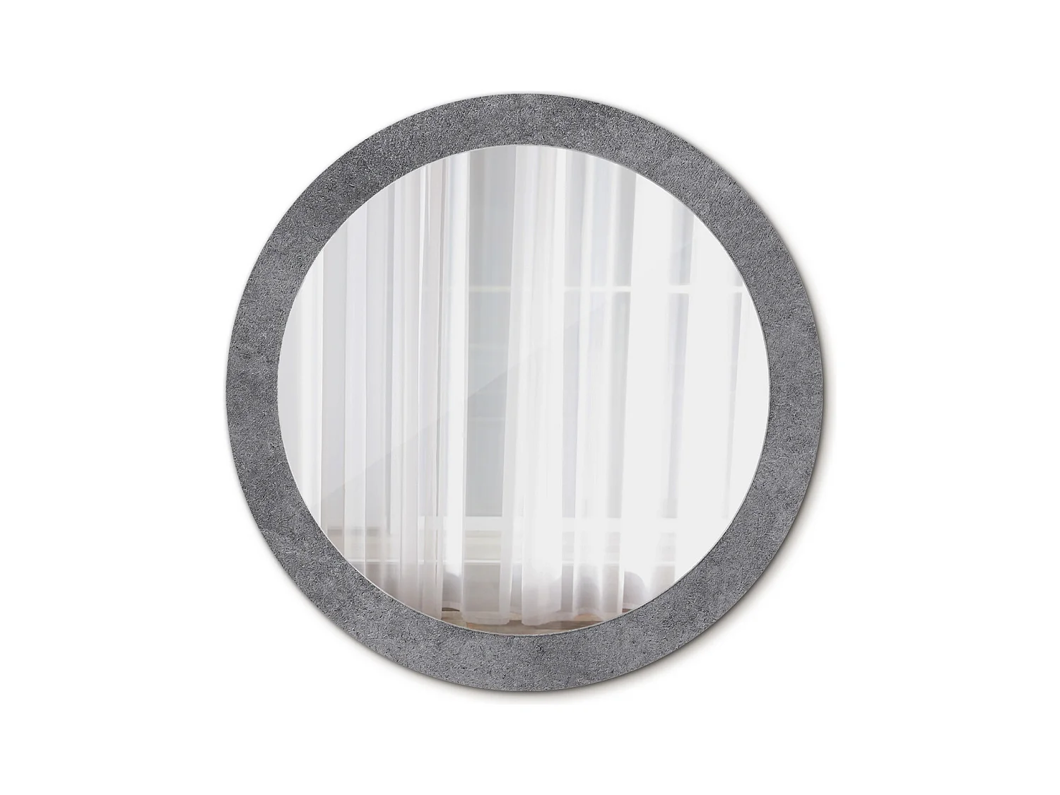 Ronde decoratieve spiegel - betonstructuur - 80 cm