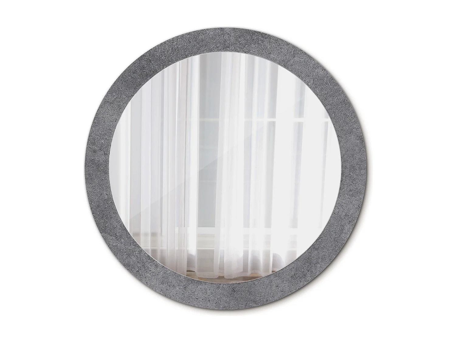 Runder dekorativer Spiegel - Betonstruktur - 80 cm