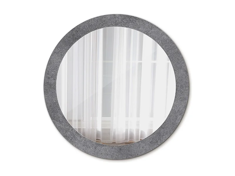 Runder dekorativer Spiegel - Betonstruktur - 80 cm