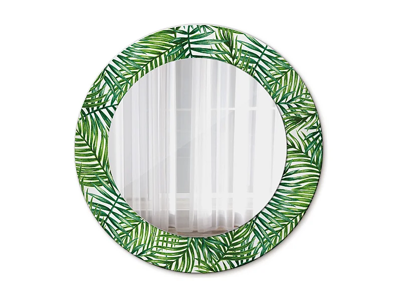 Dekorativer runder Spiegel – Tropische Palme – 50 cm
