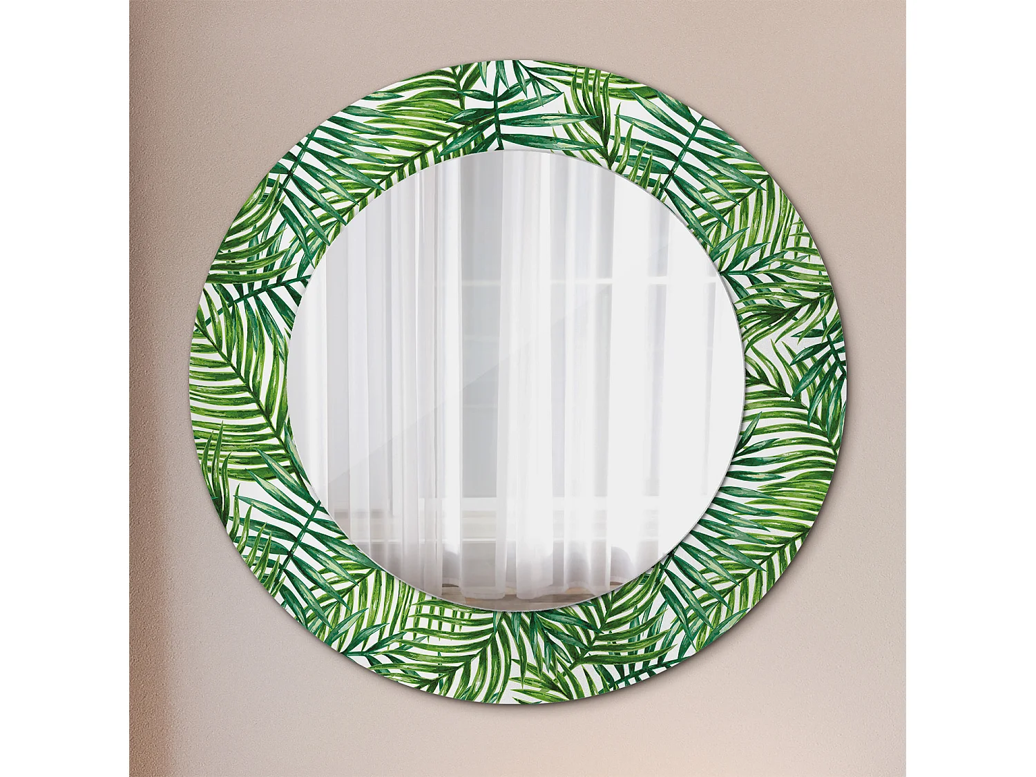 Ronde decoratieve spiegel – Tropische Palm – 50 cm