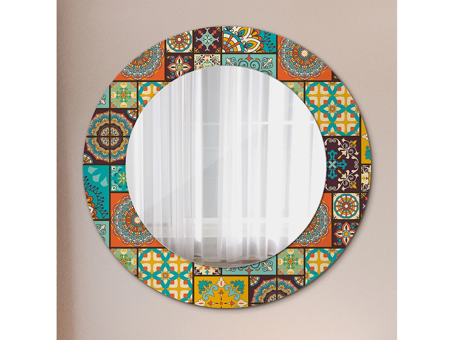 Decoratieve ronde spiegel - Arabisch motief - 50 cm