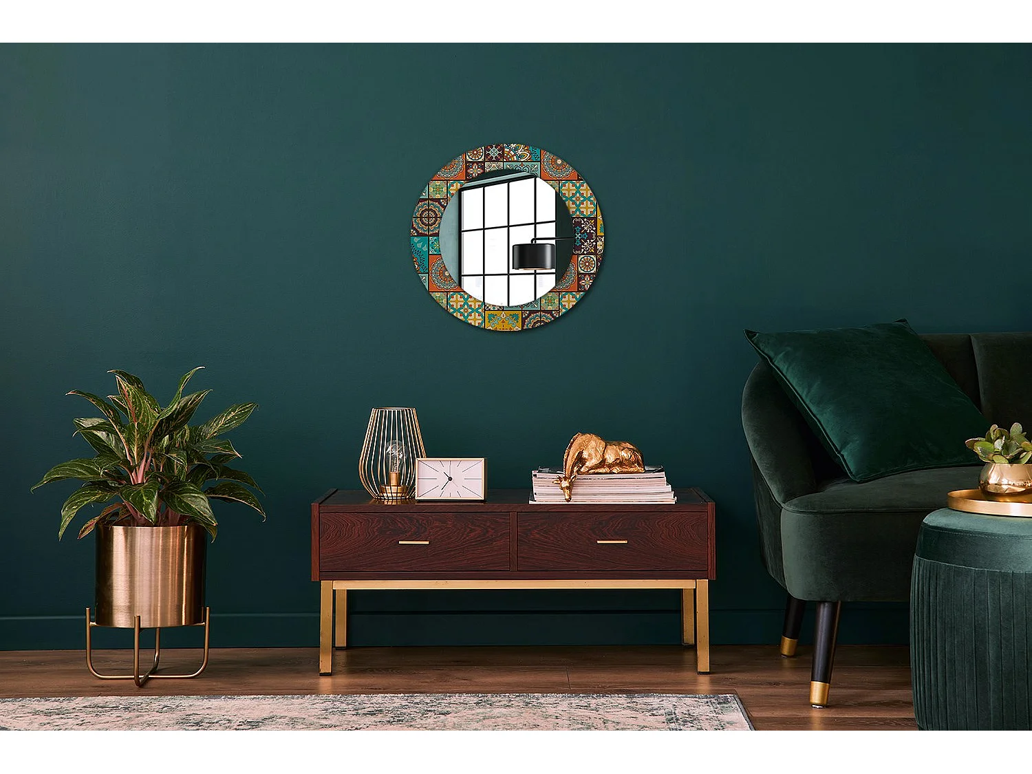 Decoratieve ronde spiegel - Arabisch motief - 50 cm