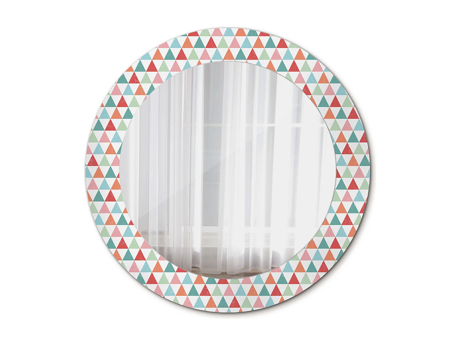 Dekorativer runder Spiegel - Geometrisches Muster - 60 cm