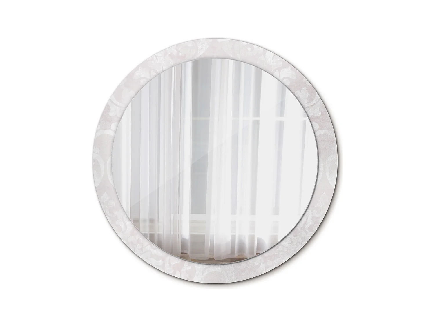Miroir rond décoratif - Texture rococo - 90 cm