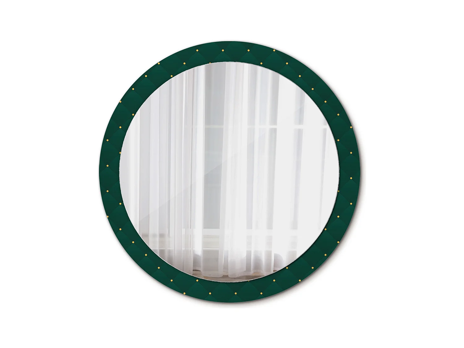 Dekorativer runder Spiegel - Steppdesign - 90 cm