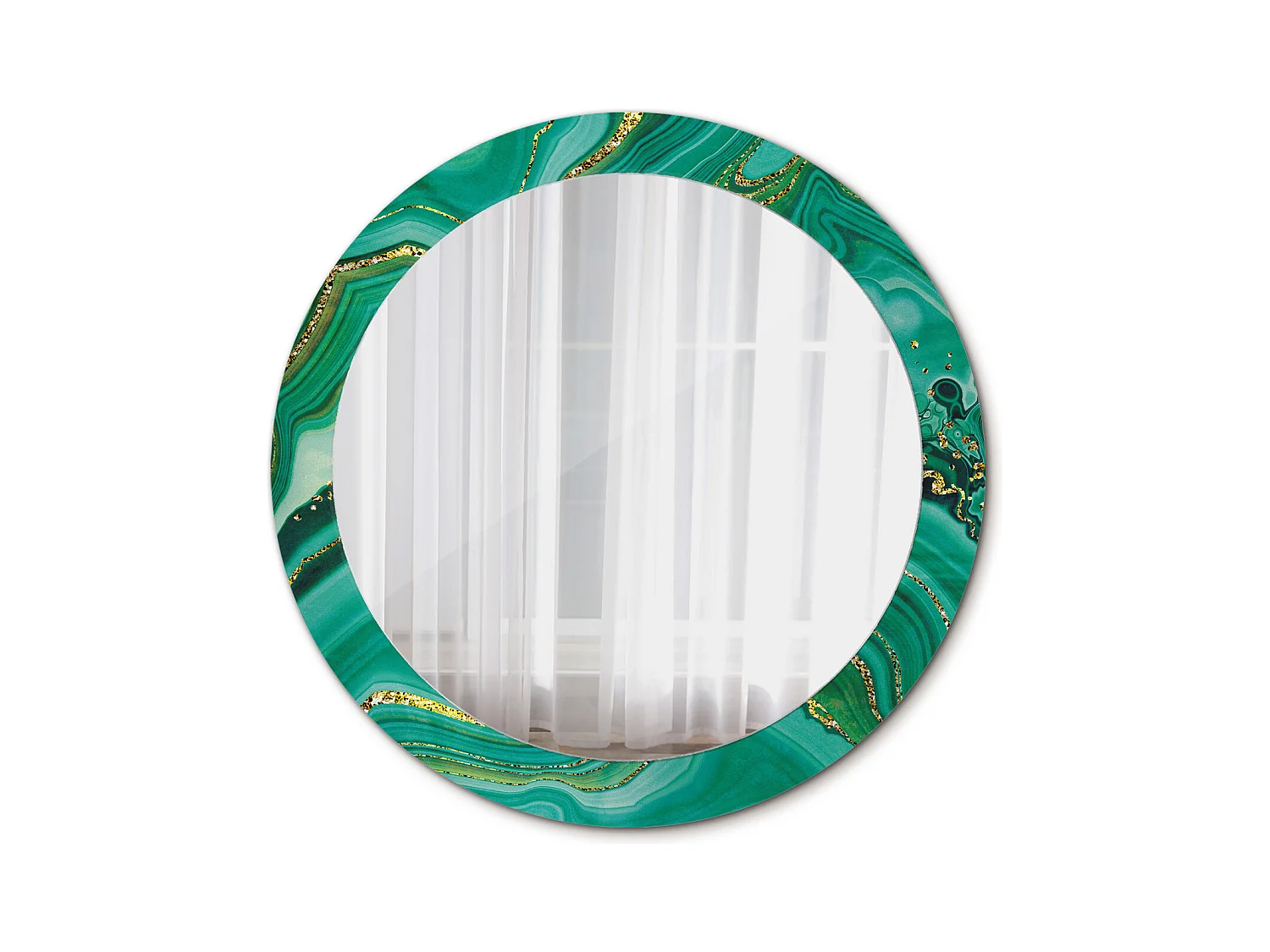 Ronde decoratieve spiegel - agaatmarmer - 80 cm