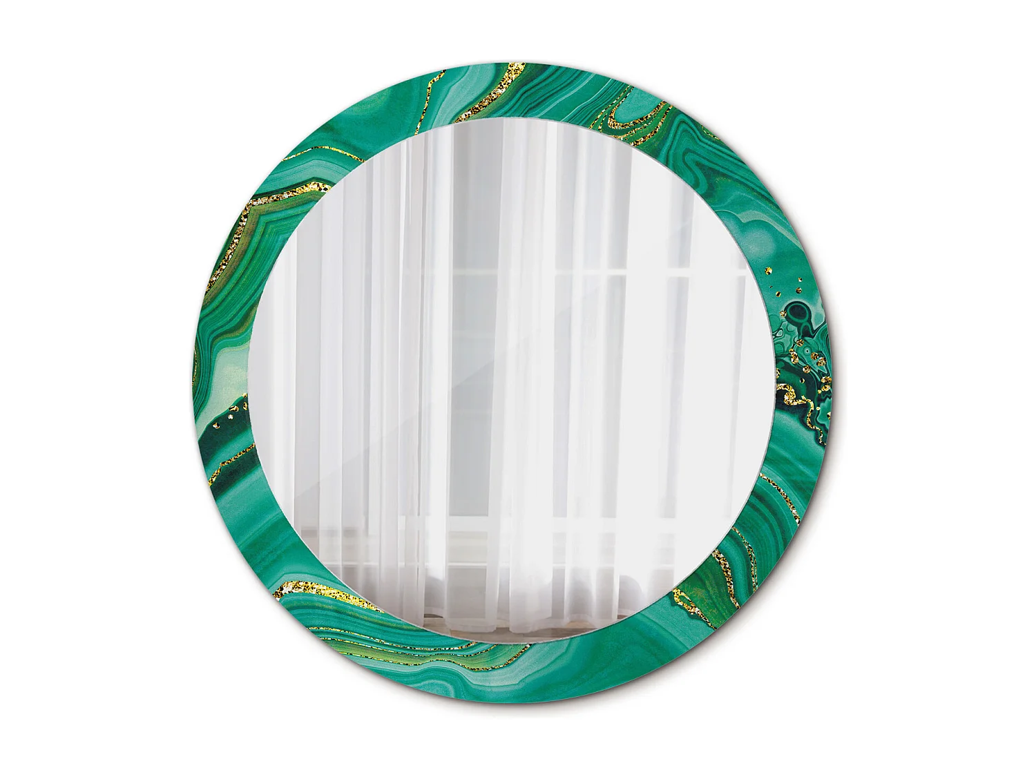 Runder dekorativer Spiegel – Achatmarmor – 80 cm