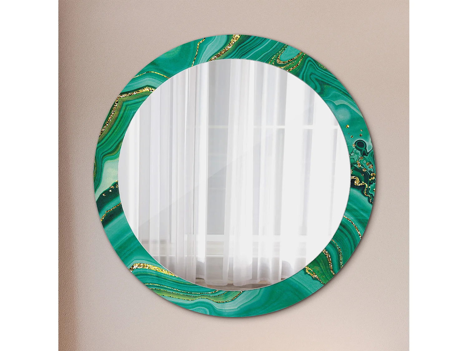 Runder dekorativer Spiegel – Achatmarmor – 80 cm