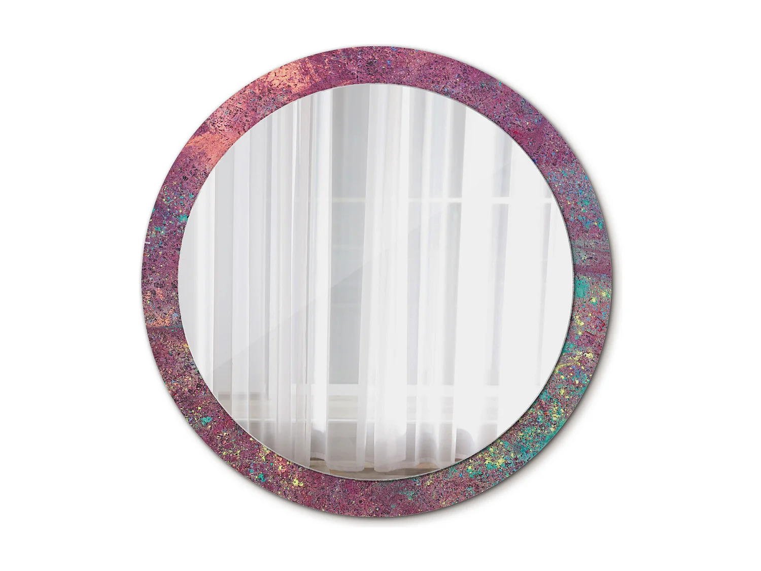 Miroir rond décoratif - Festival de couleurs - 90 cm