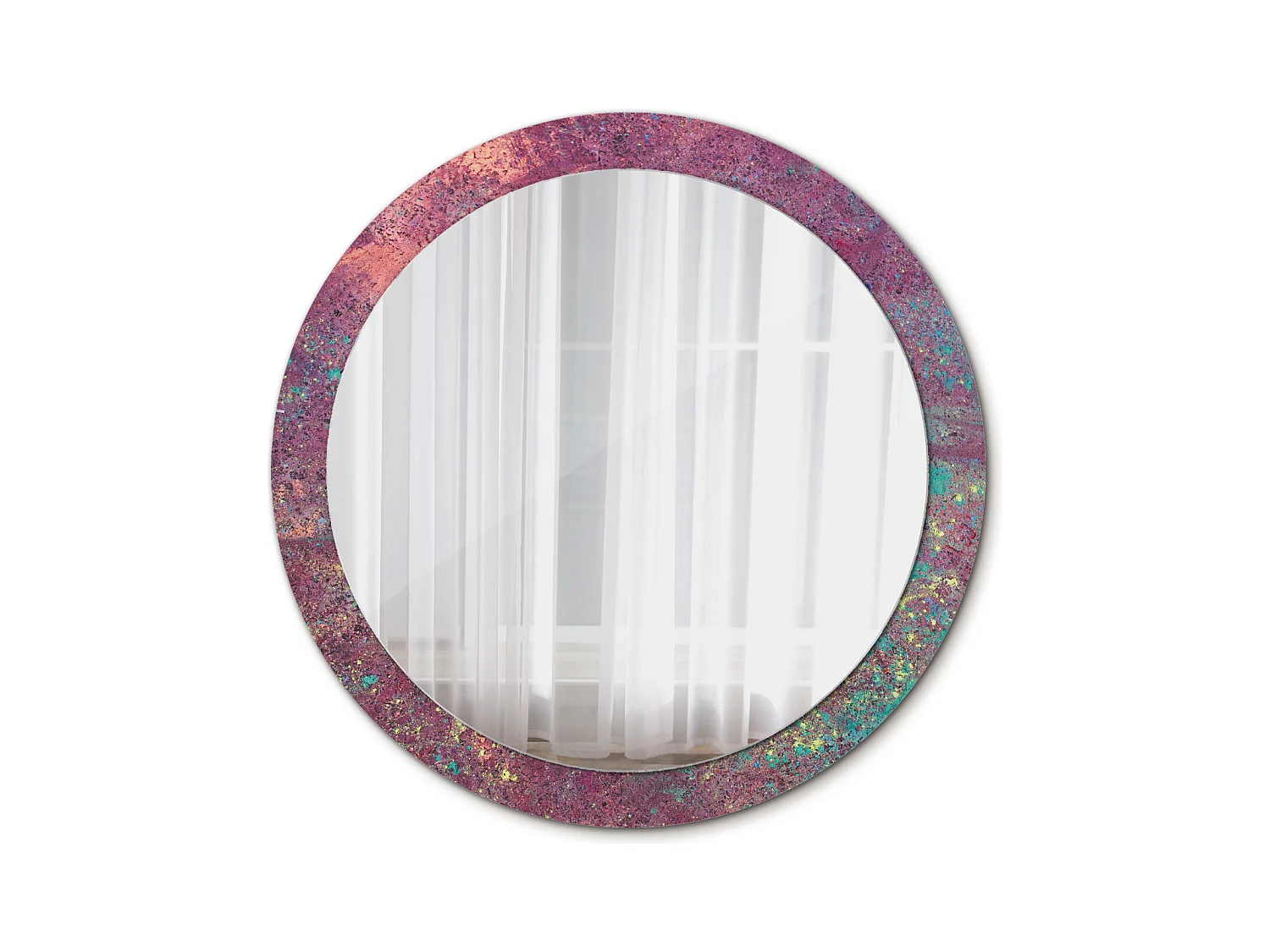 Miroir rond décoratif - Festival de couleurs - 90 cm