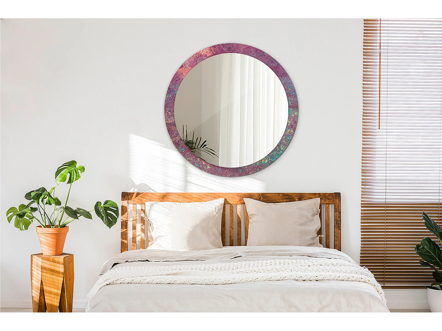 Ronde decoratieve spiegel – Festival of Colors – 90 cm