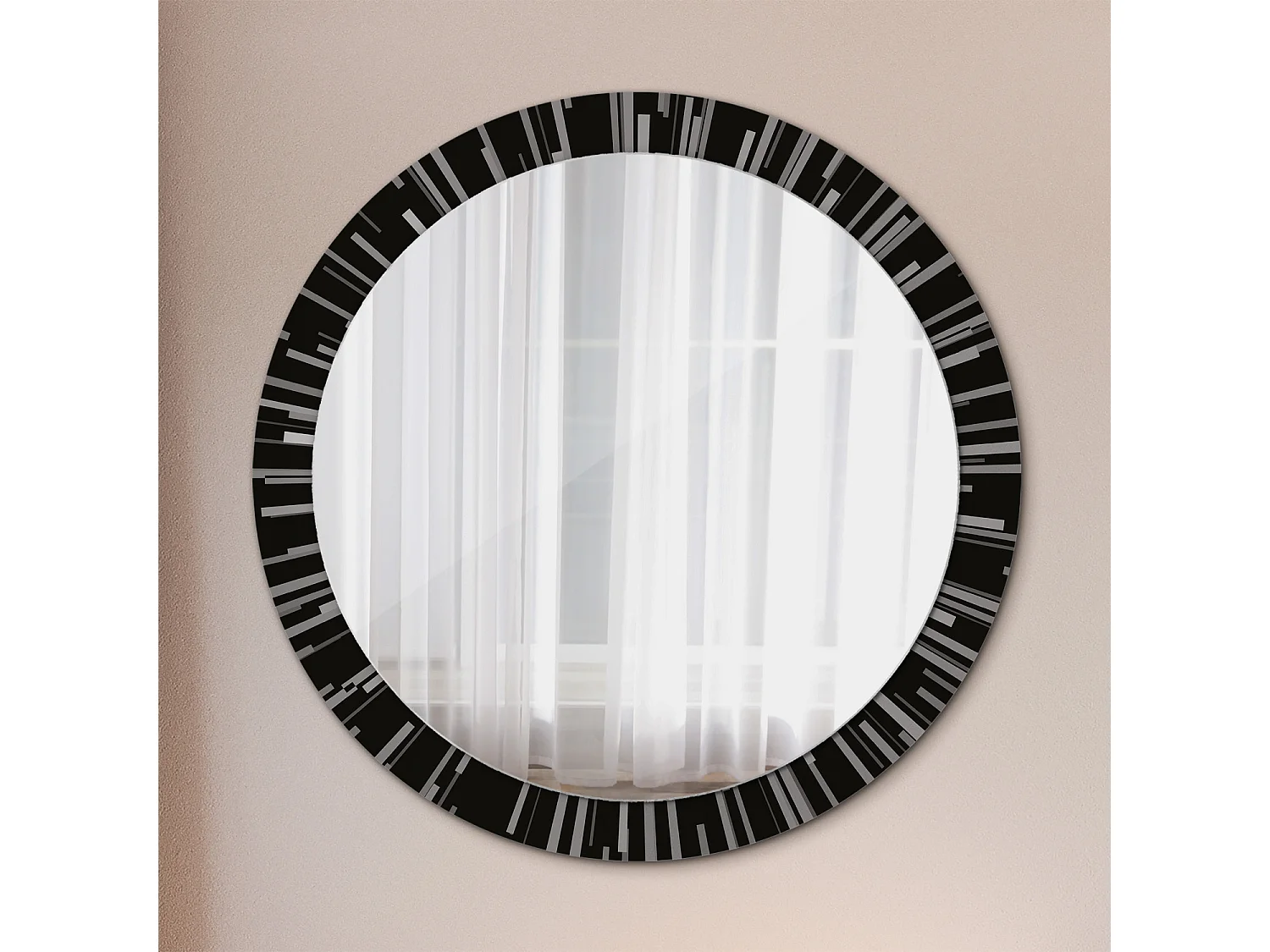 Dekorativer runder Spiegel - Strahlende Komposition - 90 cm