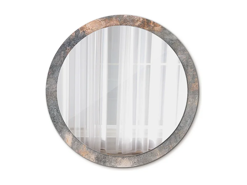Miroir rond décoratif - Béton vintage - 100 cm