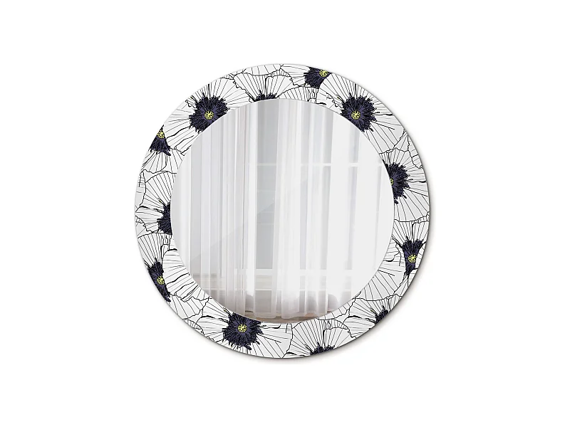 Decoratieve ronde spiegel - bloemige compositie - 60 cm