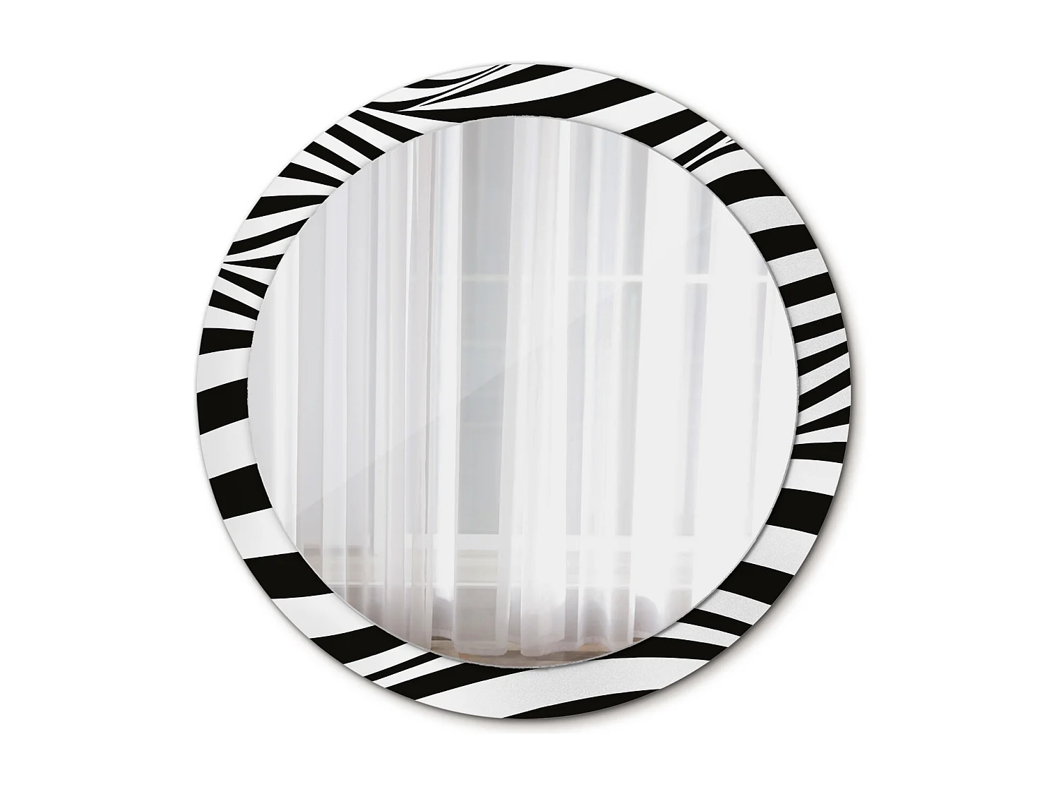 Miroir rond décoratif - Vague abstraite - 90 cm