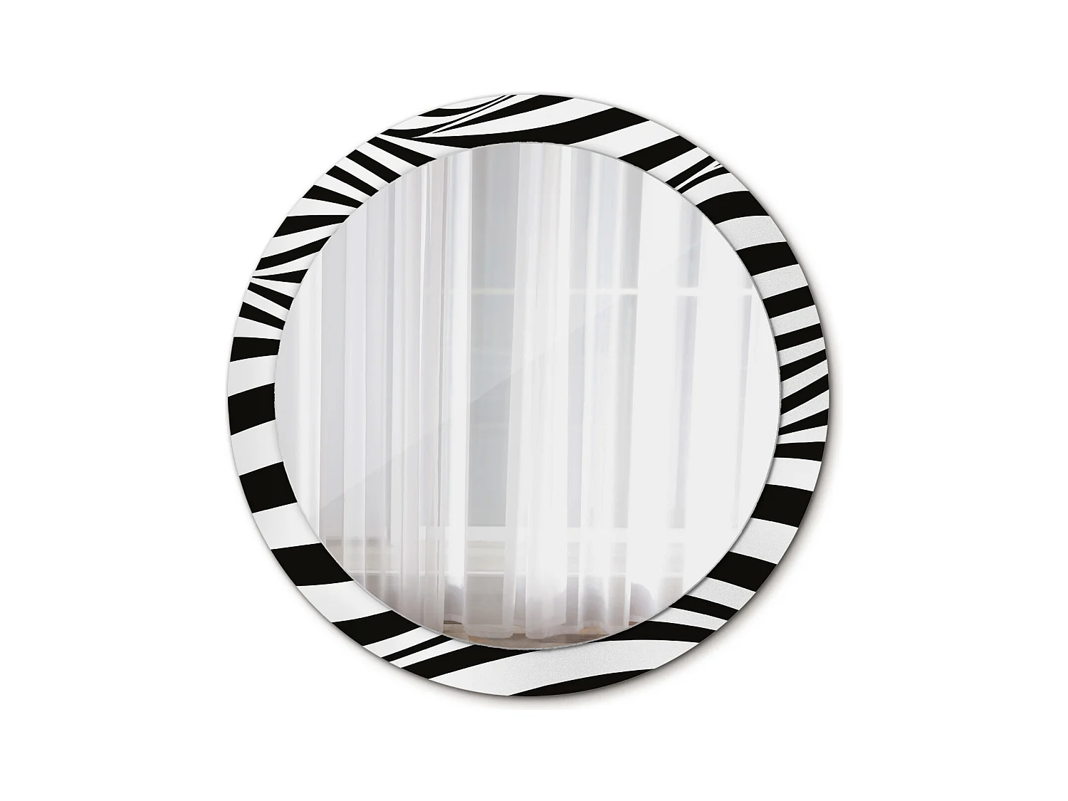 Ronde decoratieve spiegel - Abstract golf - 90 cm