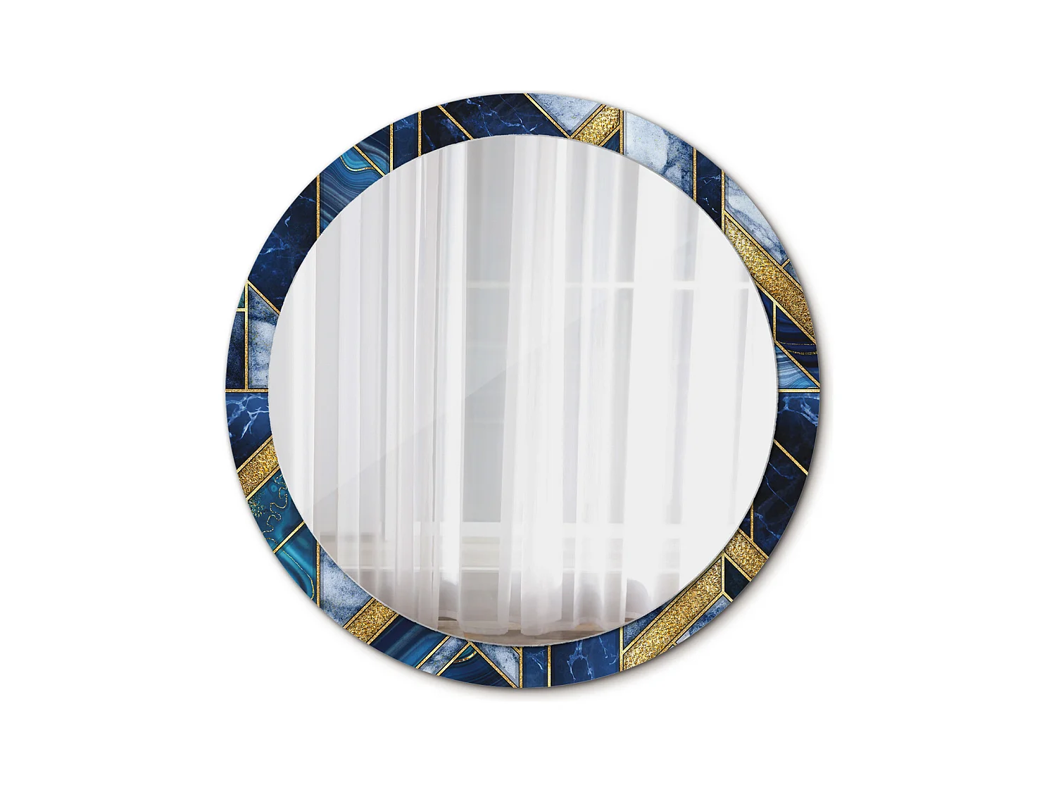 Ronde Decoratieve Spiegel – Modern Marmer – 100 cm