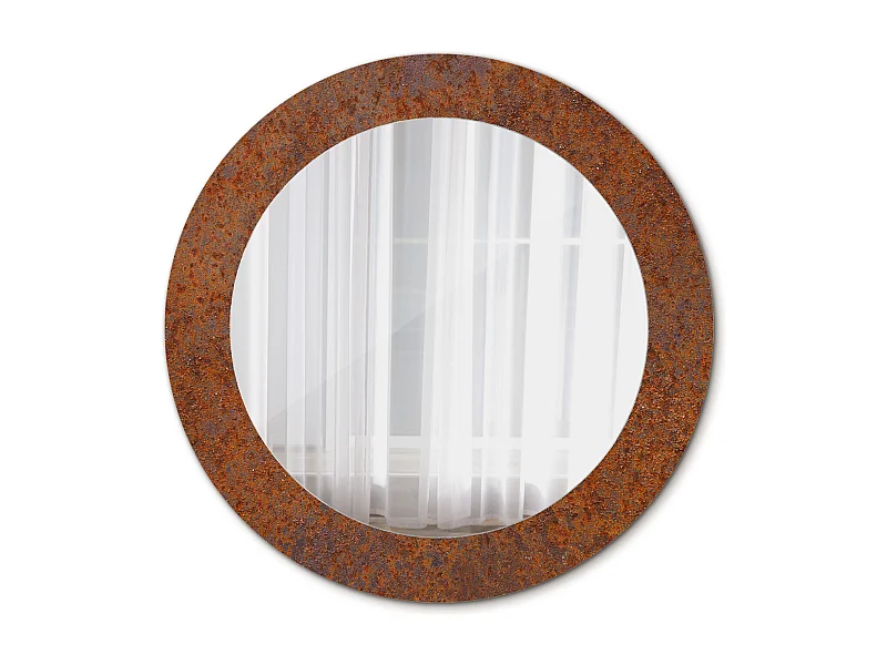 Runder dekorativer Spiegel – Rostiges Metall – 60 cm